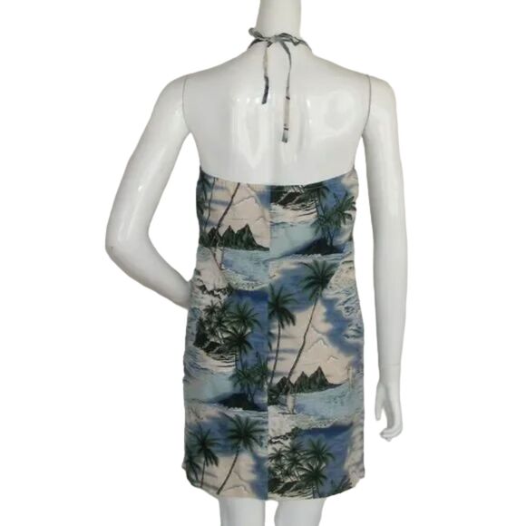 Vintage Mini Dress, XS, Hawaiian Print, Adjustable Halter, No tags - Picture 3 of 9